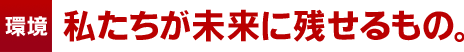 私たちが未来に残せるもの。